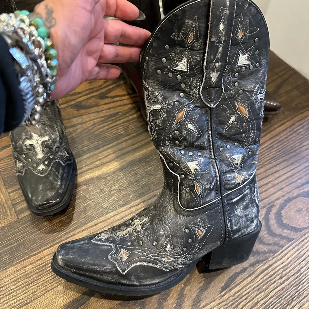 Laredo Black and grey distressed boots - Picture 3 of 7